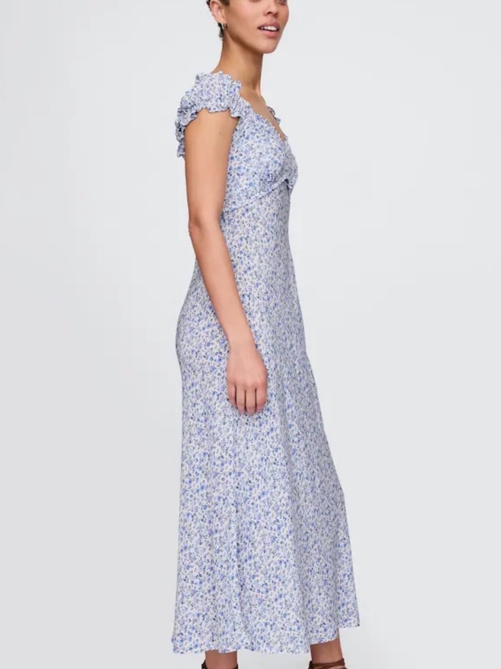 Gap Women's bleu and white Floral Midi Dress